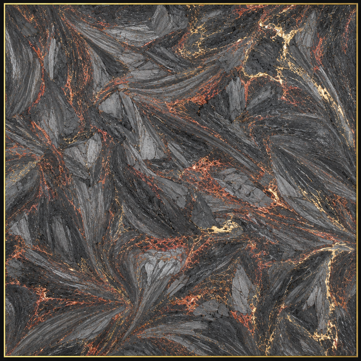 Volcanic Fire colored forged carbon fiber swatch #1152