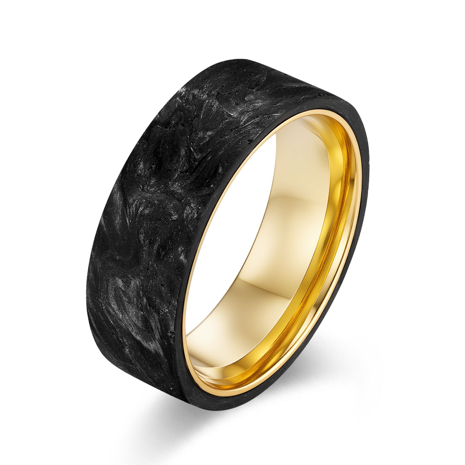 Gold Frame Carbon Fiber Ring