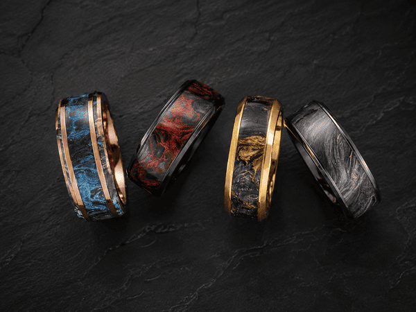 colored forged carbon fiber rings for jewelry brands