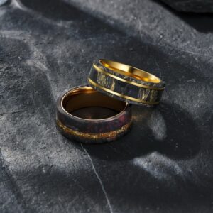 carbon fiber wedding bands with forged carbon fiber and metal inner rings for jewelry brands