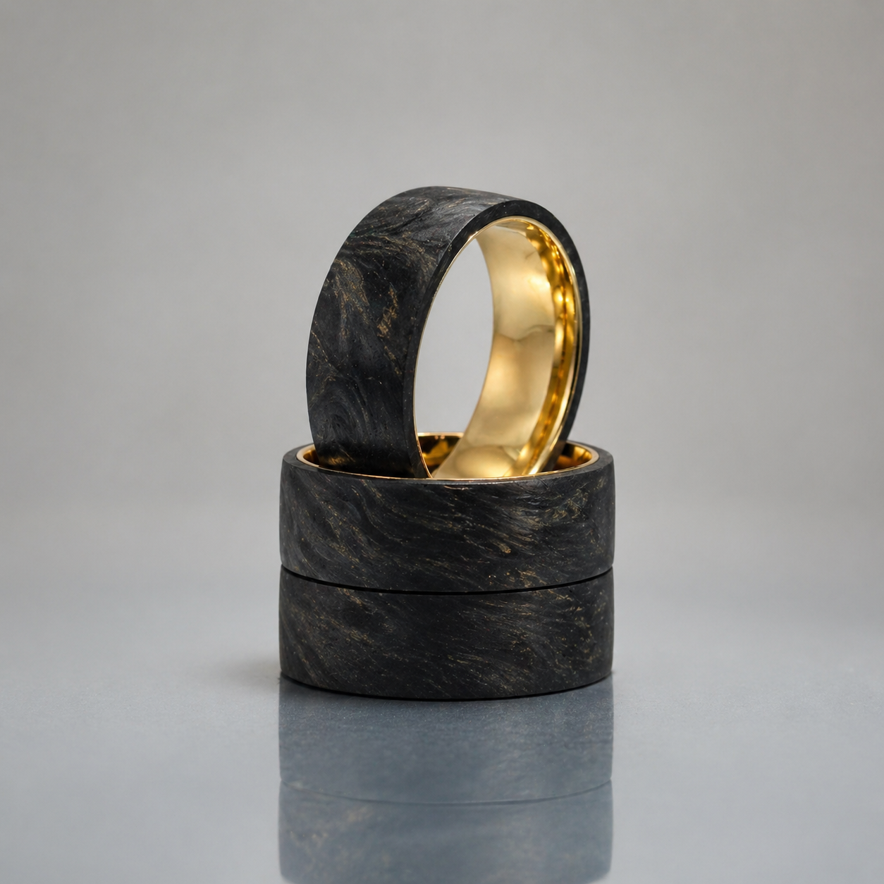 Colored forged carbon fiber rings for men
